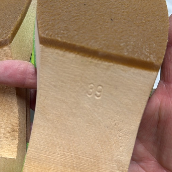 Anthropologie | Swedish Hasbeens Mirja Heeled Clog Sandal in Neon Green 39 - Picture 9 of 13